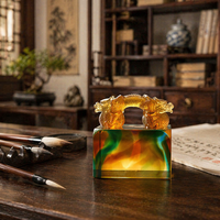 ArtFamily Artisanat en cristal personnalisable, Cadeau chinois, Statue de dragon en verre, Procédé de cire perdue, Jiangsu, Thème animal Feng Shui
