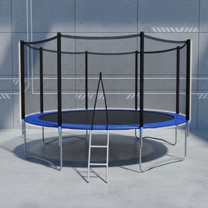 Trampolino da Interno di Grande Successo da 4,9 m per Bambini, Trampolino Rotondo da Esterno per <span class=keywords><strong>Bungee</strong></span> <span class=keywords><strong>Jumping</strong></span> con Rete di Protezione - Product Image 1