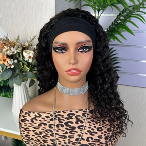 Band Jerry Curl Glueless <b>Wig</b> Non Lace <b>Wig</b> <b>Human</b> Hair <b>Wig</b> for Women Factory Price - Product Image 3