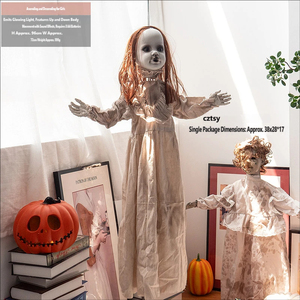 Décorations d'Halloween : Fantôme féminin, Fantôme blanc, Petit fantôme suspendu, Salle secrète, Parc à thème, Maison hantée, Accessoires électriques - Product Image 1