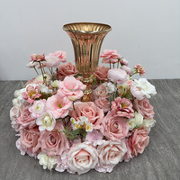 Rangkaian Bunga Sutra Artifisial Warna Dusty Pink untuk Dekorasi Meja Pernikahan, Centerpiece, dan Candelabra