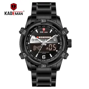 KADEMAN นาฬิกา LED สำหรับผู้ชาย,นาฬิกาข้อมือแฟชั่นหรูหราพิมพ์โลโก้ญี่ปุ่นนาฬิกาควอตซ์สำหรับผู้ชาย6173