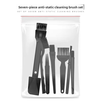 Ensemble de 7 brosses en nylon de qualité industrielle avec poignées en plastique pour le nettoyage des téléphones portables, des claviers d'ordinateur, des rasoirs, des fentes de voiture