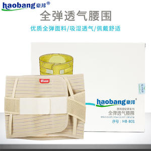 Cinturón de Soporte Lumbar Haobang HB-B01, Elástico, Transpirable, con Placa de Acero, Talla Adulto SMLXLXXL, Amarillo, Spandex, Nailon - Product Image 2