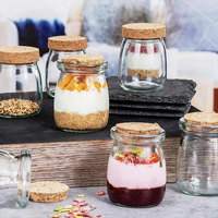 Frascos de Vidrio Vacíos Pequeños de 150 ml (5 oz) con Tapa de Vidrio, Opción de Logotipo Personalizado, Grado Alimenticio, Sin Plomo, para Postres (Pudín de Plátano, Gelatina, Dulces)