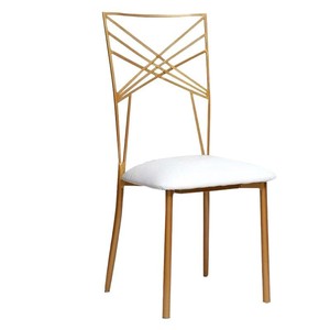 Hotel <b>Chair</b> Steel Frame Upholstered Seat Stackable Outdoor Banquet <b>Chair</b> Modern Minimalist Style 41cm Width - Product Image 5