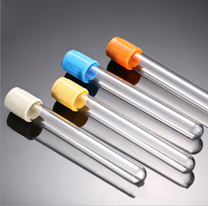 Tubo de prueba de vidrio redondo transparente, contenedor de cosméticos con tapa de plástico de 5ml, tubo de recolección de sangre de fondo redondo, 3ml - Product Image 1