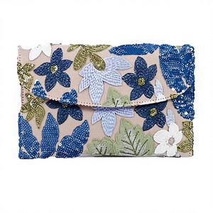 Bolso de Hombro de Yute Tejido a Mano para Mujer, Portátil, de Moda, para Invierno, Verano 2025, Brillante, con Lentejuelas, Bordado Floral - Product Image 1