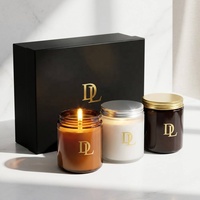 Bocaux à bougies en verre ambré givré noir et blanc de 7 oz et 10 oz, récipients à bougies de luxe de haute qualité avec couvercle, boîte personnalisée disponible