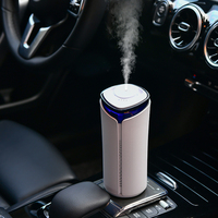 Diffuseur de voiture humidificateur mini ultrasonique aromathérapie huiles essentielles lumière LED rechargeable USB nano brume porte-gobelet auto