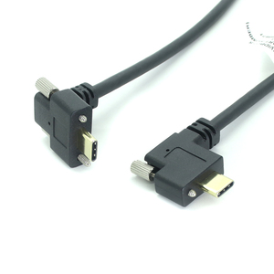 Personalizado Ángulo hacia arriba Ángulo hacia abajo Montaje en Panel de 90 grados USB 3,0 USB 3,1 Tipo C Cámara de bloqueo de doble tornillo PD <span class=keywords><strong>Cable</strong></span> de carga <span class=keywords><strong>r</strong></span>ápida - Product Image 3