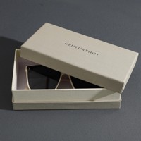 Boîte d'emballage de luxe pour lunettes de soleil en papier kraft Pochette de sac à lunettes avec logo personnalisé et plastification mate pour exposer des lunettes de soleil