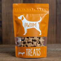 Sacs refermables imprimés sur mesure, sachets debout pour aliments pour animaux de compagnie, emballage plastique pour friandises pour chiens avec fenêtre