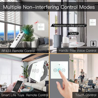 Interrupteur intelligent Zigbee Tuya pour rideaux, commande par application, minuterie, moteur de store enrouleur tactile, interrupteur intelligent en verre trempé pour usage intérieur, programmation horaire