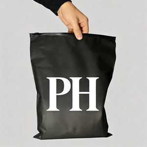Custom Frosted Black Reusable Zipper <b>Bags</b> For Clothing Shipping Packaging Resealable Poly <b>Bags</b> With Printed Logo - Product Image 1