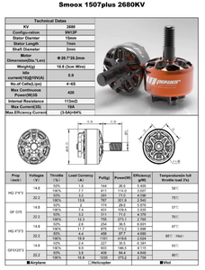 RCINPOWER SmooX Plus 2680KV/3800KV/4200KV 4S 6S 15X7X3 بوصة قنوات cinewoop محرك بدون فرش لسباق FPV - Product Image 6