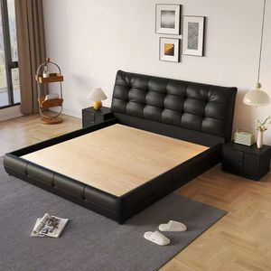 Juego de cama King de estilo italiano de lujo barato a <span class=keywords><strong>precio</strong></span> de fábrica con cómoda tapicería de cama suave de madera hecha en China para hoteles - Product Image 4