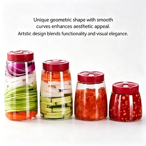 Umweltfreundliche Glas-Aufbewahrungsgläser mit Plastikdeckeln und Belüftungslöchern für Kimchi, Gelee, Honig und Lebensmittelaufbewahrung (Anpassbares Logo) - Product Image 3