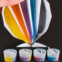 Gobelets en silicone épais et réutilisables pour mélange de résine avec 4 compartiments, fournitures de peinture pour l'art fluide, la résine et l'acrylique