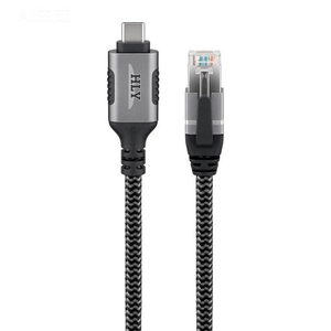 Coque en alliage d'aluminium tressé Type USB C vers câble réseau RJ45 26AWG Connexion directe des tablettes ordinateurs pour téléphone portable - Product Image 1