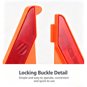 Triangle de signalisation routière LED rouge réfléchissant avec support métallique stable pour avertissement d'urgence en cas de panne de véhicule sur <span class=keywords><strong>autoroute</strong></span> - Product Image 3