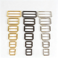Boucle coulissante à trois barres en alliage de zinc de 20-50 mm, couleur or clair ou bronze, réglable, pour sangle de sac ou collier de chien