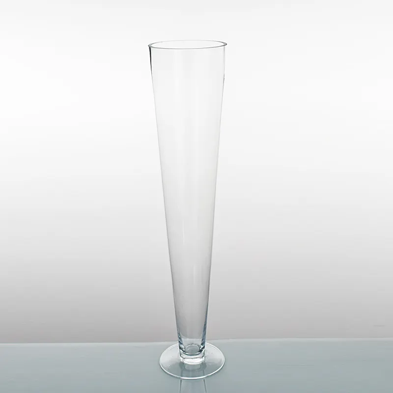 24" High Quality Modern Clear Tall Glass Flower Vase Table Decoration for Wedding Centerpieces