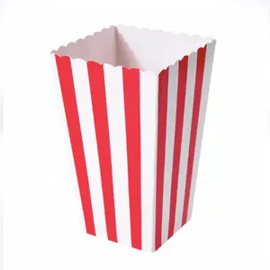 Goedkope Papier Popcorn Zakken Custom Party Favor Box Popcorn Eco Food Grade Papier Popcorn Doos