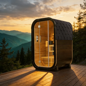 Sauna à vapeur intérieur en bois de cèdre rouge massif, écologique, à énergie solaire, chauffage rapide, pour 1 à 2 personnes, soulagement de la douleur, purification du corps, facile à utiliser - Product Image 1