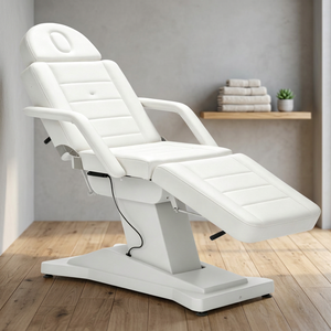 Table de massage électrique blanche, chaise de traitement rembourrée, chaise de salon de beauté, chaise de spa, chaise de soin du visage - Product Image 3