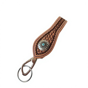 Genuine Leather Eco-Friendly Soft Durable High Quality Customized Carving <b>Key</b> Chains Silk Screen Printing Factory Supply - Product Image 6