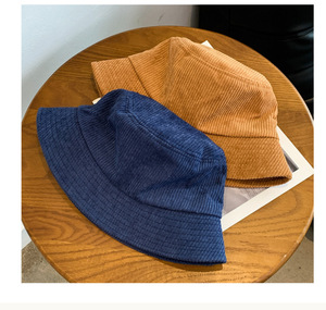 Sombrero de cubo de pana de Color sólido con logotipo bordado personalizado de alta calidad JX para mujer, gorra de cubo Lisa a la moda - Product Image 2