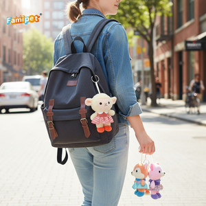 Famipet Fabricant Grossiste Personnalisé Nouveau Design Kawaii <span class=keywords><strong>Animaux</strong></span> en Peluche Porte-clés Pendentif Breloque de Sac à Dos Jouet - Product Image 6