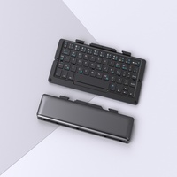 Nouveau clavier sans fil capacitif pliable mini en aluminium + plastique, ultra fin, 58 touches, rechargeable, type C, pour ordinateur de bureau/ordinateur portable/tablette
