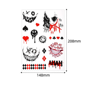 สติ๊กเกอร์ลายหน้าตัวตลกผีฮาโลวีน กันน้ำ สำหรับแต่งหน้า งานปาร์ตี้ คอสเพลย์ ตัวตลก อุปกรณ์ประกอบฉาก BS205 - Product Image 4
