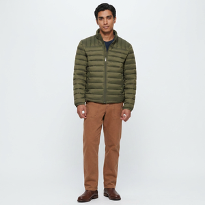 High Quality Canvas Outdoor <b>Long</b> Sleeve Puffer <b>Jacket</b> for <b>Men</b> with Stand Collar Front Logo Breathable Quick Dry Reasonable Price - Product Image 1