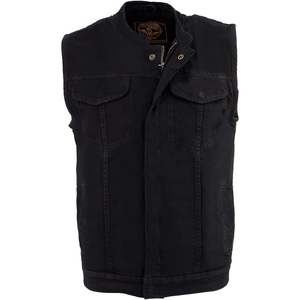 2025 cuero MDM3000 chaleco 'brute' para hombre oculto Snap negro Denim Club estilo con cremallera oculta - Product Image 2