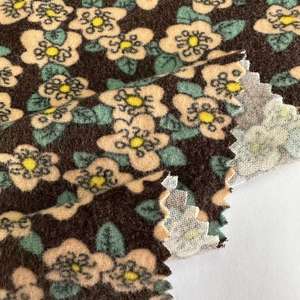 قماش مخملي للفساتين مزين من الصوف المدبوغ المصقول والبوليستر 160gsm نسيج مخملي صغير مطبوع عليه زهور - Product Image 5