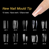 Formes à ongles carrées transparentes réutilisables avec échelle intégrée, 120 pièces, double usage, pour extensions d'ongles, acrylique et gel de construction Poly Gel