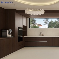 Armoires de cuisine modulaires en bois de grande taille MACIO, écologiques, design moderne, aménagement luxueux, pour grandes maisons et villas, préfabriquées sur mesure