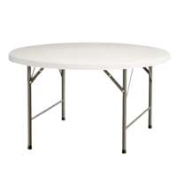 Table à manger ronde pliante en plastique de banquet Offre Spéciale vente en gros de 5 pieds, pour 10 personnes, se de banquet en plein air, table pliante blanche