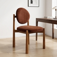 Chaise de salle à manger contemporaine en bois massif de qualité commerciale, faite à la main, avec dossier rembourré en velours, chaise de salon pour hôtel et restaurant, tube métallique
