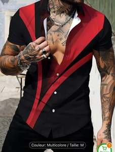 Kemeja Hawaii Pria Gaya Vintage Grosir, Lengan Pendek, Motif Garis, Cetak Digital, Ukuran XL XXL 5XL, Harga Pabrik, Diskon - Product Image 3