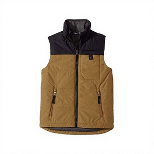 Chaleco Térmico Acolchado para Hombre con Bloques de Color, Cuello Alto, Cierre Frontal con Cremallera, Cortavientos, Ropa Exterior Informal de Invierno - Product Image 1