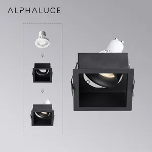 Square Gu10 Led-Downlight-Gehäuse Gu10 24 V dimmbarer Decken-Spiegellampen-Lichterrahmen für Gu10 Mr16