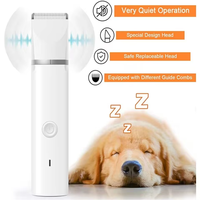 2Elecpet 4 en 1 Kit de toilettage multifonctionnel pour animaux de compagnie Tondeuse à cheveux à faible bruit Tondeuse à griffes et broyeur à ongles rechargeable