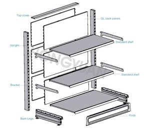 Estanterías para Tiendas <span class=keywords><strong>de</strong></span> Fabricante Chino, Muebles para Supermercados, Estanterías <span class=keywords><strong>de</strong></span> Exhibición para Abarrotes, Estanterías Gondola - Product Image 4