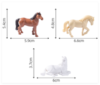 Figurine en PVC personnalisée artificielle pour enfants, jouets en plastique, Figurines de chevaux blancs, Sculptures réalistes, modèles d'animaux, série porte-clés