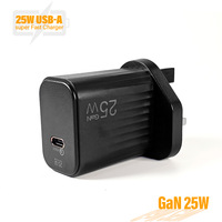 Vente en gros 25W PD 3.0 veilleuse charge rapide Type C double ports USB-A chargeur mural pour pour S23