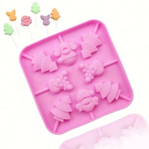 Molde de silicona de 8 cavidades sin BPA, apto para alimentos, con diseño navideño, para piruletas, caramelos duros, repostería, utensilios de cocina, resina, OEM/ODM - Product Image 1